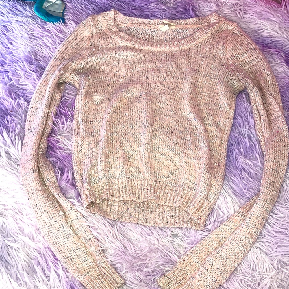 Baby pink sparkly sweater size M